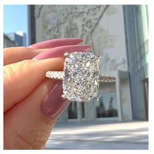 10 Carat Luxurious Elongated Cushion Cut Engagement Ring